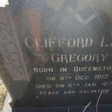 GREGORY Clifford Lane 1912-1976 &amp; Joyce Mary 1922-2005