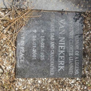 NIEKERK Jan Henry Cloete, van 1925-2001