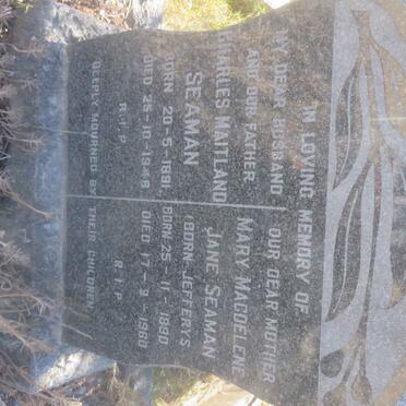 SEAMAN Charles Maitland 1891-1948 &amp; Mary Magdalene Jane JEFFERYS 1890-1960