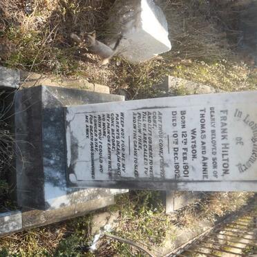 WATSON Frank Hilton 1901-1902