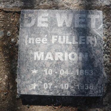 WET Marion, de nee FULLER 1863-1938