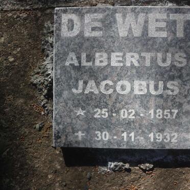WET Albertus Jacobus, de 1857-1932