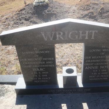 WRIGHT Isaac 1908-1991 &amp; Annie Notoli 1914-1990