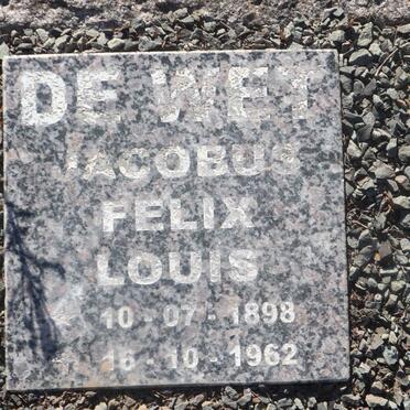 WET Jacobus Felix Louis, de 1898-1962