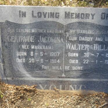 YOUNG Walter William 1903-1971 &amp; Gertrude Jacomina MARKRAM 1907-1984