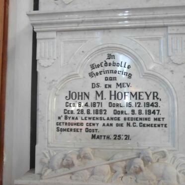 HOFMEYR John M. 1871-1943 &amp; Mevrou 1882-1947