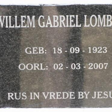 LOMBARD Willem Gabriel 1923-2007