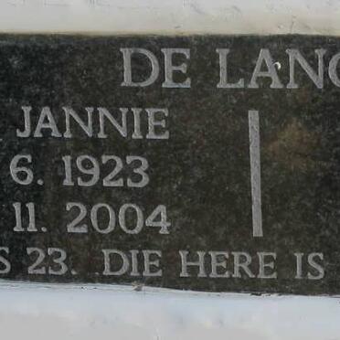 LANGE J.H.T., de 1923-2004 &amp; M.A. 1927-2007