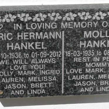 HANKEL Eric Hermann 1936-2012 &amp; Molly 1935-2012