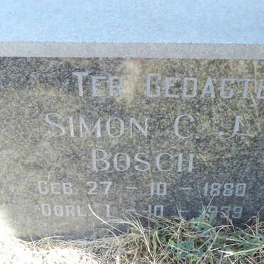 BOSCH Simon C.J. 1880-1939