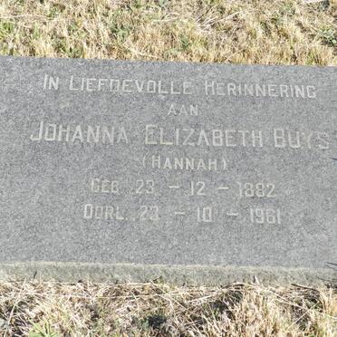 BUYS Johanna Eizabeth 1882-1961