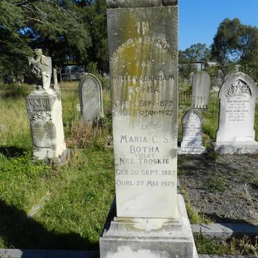BOTHA Willem Abraham 1875-1927 &amp; Maria C.S. TROSKIE 1882-1975