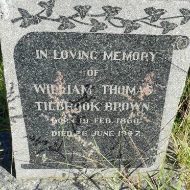 BROWN William Thomas Tilbrook 1860-1947