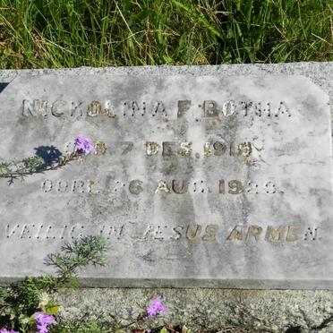BOTHA Nicolina F. 1919-1920