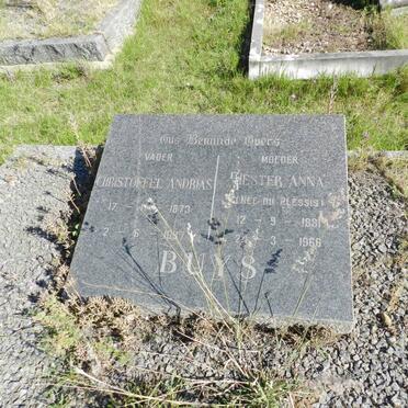 BUYS Christoffel Andrias 1873-1837 &amp; Hester Anna DU PLESSIS 1881-1966