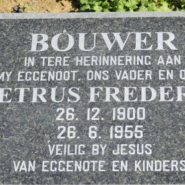 BOUWER Petrus Frederik 1900-1955