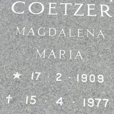 COETZER Magdalena Maria 1909-1977