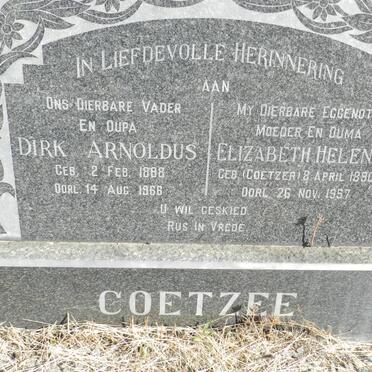 COETZEE Dirk Arnoldus 1888-1968 &amp; Elizabeth Helena COETZER 1890-1957