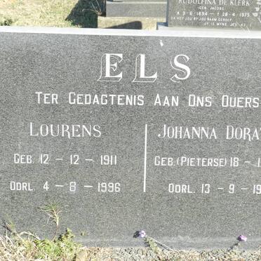 ELS Lourens 1911-1996 &amp; Johanna Dorathea PIETERSE 1911-1977