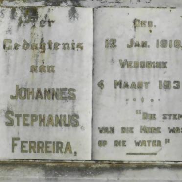 FERREIRA Johannes Stephanus 1918-1939