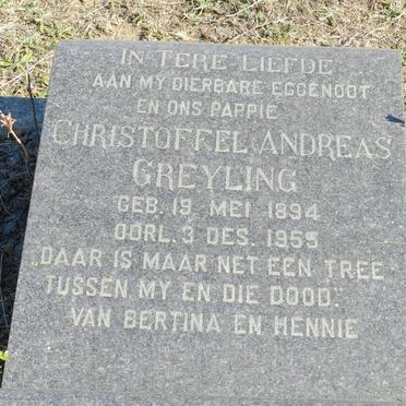 GREYLING Christoffel Andreas 1894-1955