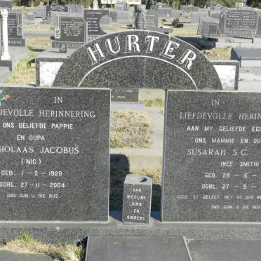 HURTER Nicolaas Jacobus 1920-2004 &amp; Susarah S.C. SMITH 1921-1985
