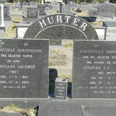 HURTER Nicolaas Jacobus 1920-2004 &amp; Susarah S.C. SMITH 1921-1985