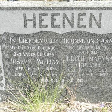 HEENEN Joseph William 1886-1955 &amp; Judith Maryna Adriana 1900-1981