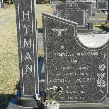 HYMAN Andries Jacobus 1925-1988