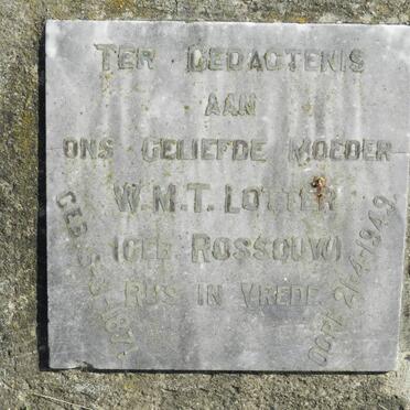 LOTTER W.M.T. nee ROSSOUW 1871-1949