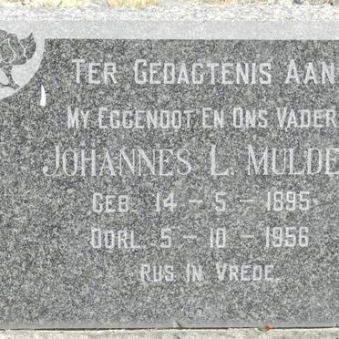 MULDER Johannes L. 1895-1956