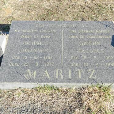 MARITZ Jochimus Johannes 1896-1977 &amp; Gideon Jacobus 1902-1990
