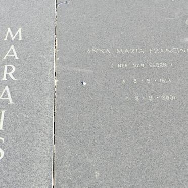 MARAIS Anna Maria Francina nee VAN EEDEN 1913-2001