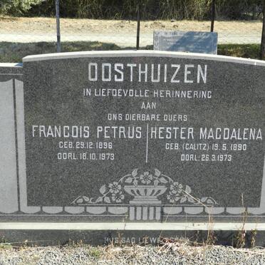 OOSTHUIZEN Francois Petrus 1896-1973 &amp; Hester Magdalena CALITZ 1890-1973