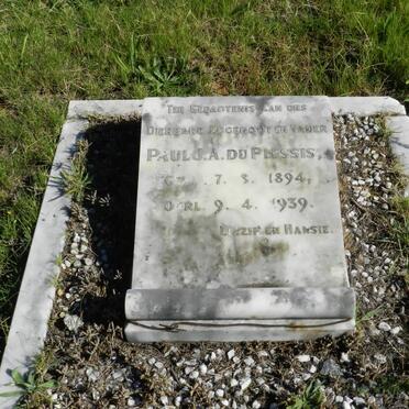 PLESSIS Paul J.A., du 1894-1939
