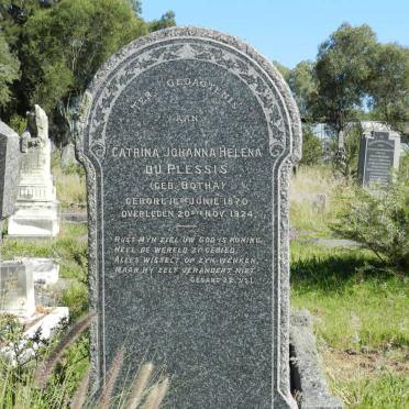 PLESSIS Catrina Johanna Helena, du nee BOTHA 1870-1924