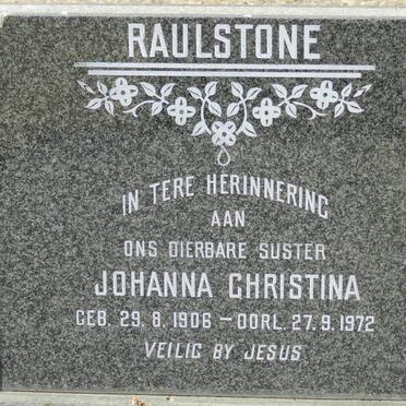 RAULSTONE Johanna Christina 1906-1972