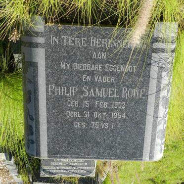ROWE Philip Samuel 1902-1954