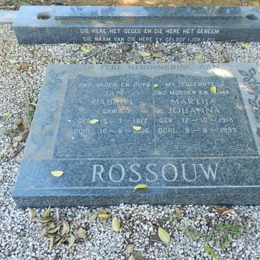 ROSSOUW Jan Gabriel 1917-2006 &amp; Martha Johanna 1918-1999