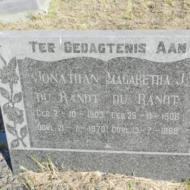 RANDT Jonathan, du 1903-1970 &amp; Magaretha J. 1906-1988