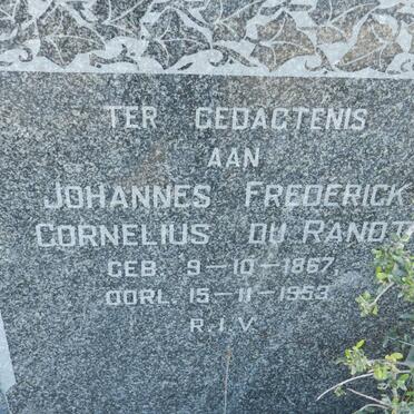 RANDT Johannes Frederick Cornelius, du 1867-1953