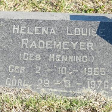 RADEMEYER Helena Louise nee HENNING 1955-1976