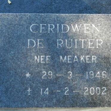 RUITER Ceridwen, de nee MEAKER 1946-2002