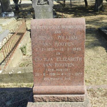 ROOYEN Henry William, van 1891-1945 &amp; Cecilia Elizabeth HURTER 1891-1977