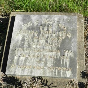 SCHOEMAN Regina Dorothea nee NEL 1900-1929