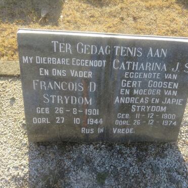 STRYDOM Francois D. 1901-1944 :: GOOSEN Catharina J.S. 1900-1974