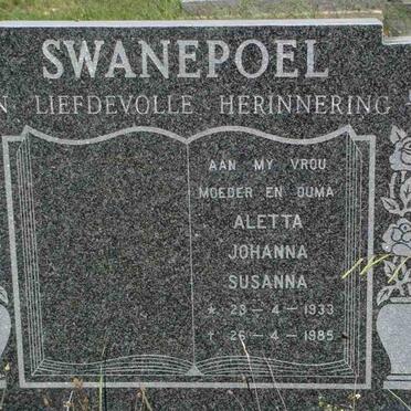 SWANEPOEL Aletta Johanna Susanna 1933-1985
