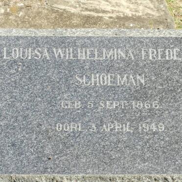 SCHOEMAN Louisa Wilhelmina Frederika 1866-1949