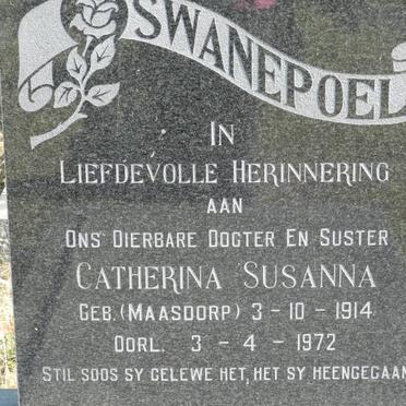 SWANEPOEL Catherina Susanna nee MAASDORP 1914-1972