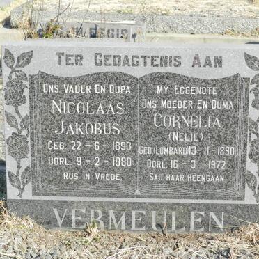VERMEULEN Nicolaas Jakobus 1893-1980 &amp; Cornelia LOMBARD 1890-1972